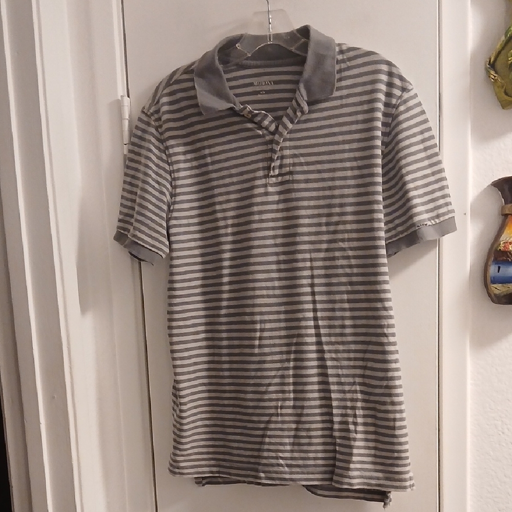 Gray Striped Men's Polo Shirt Merona Medium